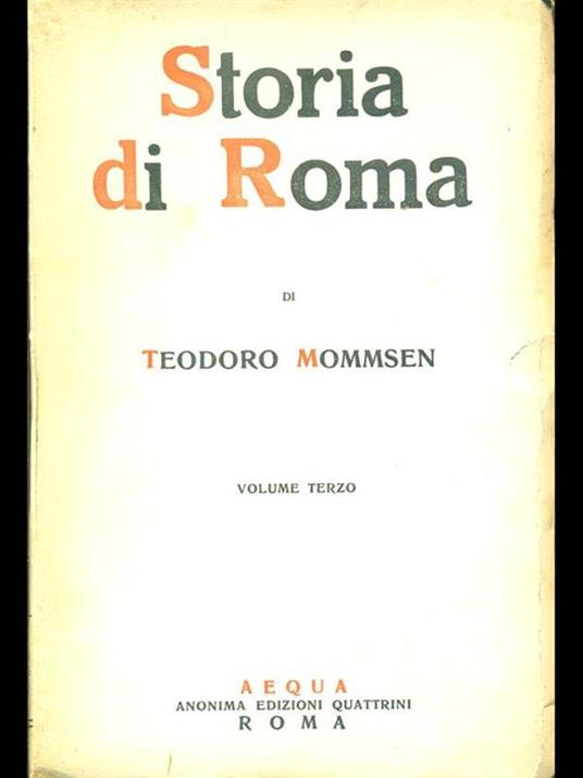 Storia di Roma 3 - Theodor Mommsen - copertina