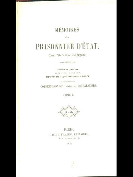 Mémoires d'un prisonnier d'état I - Alexandre Andryane - copertina