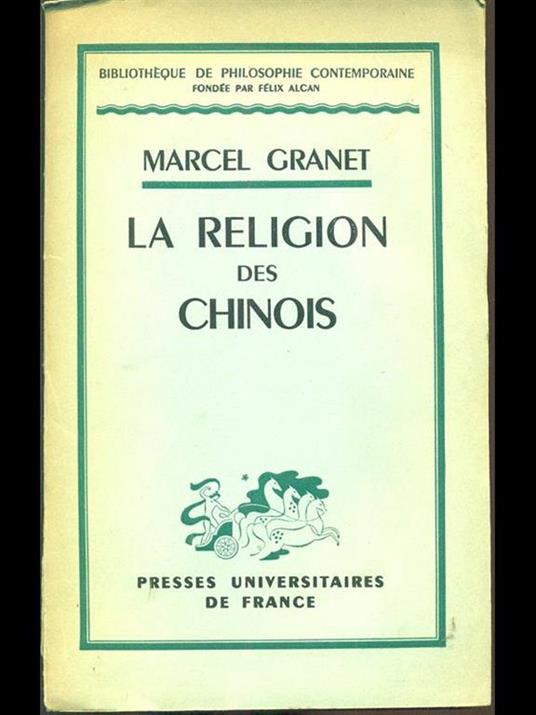 La religion des chinois - Marcel Granet - copertina