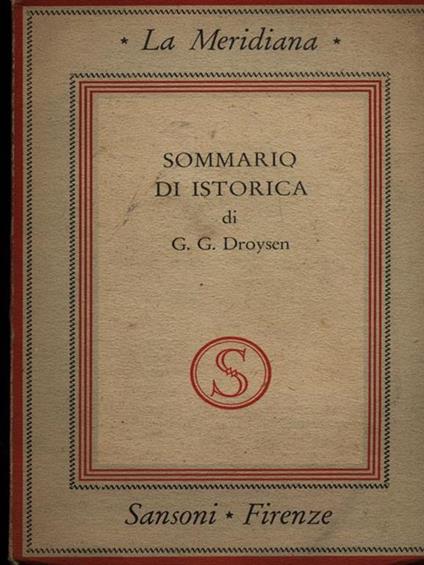 Sommario di istorica - G.G. Droysen - copertina