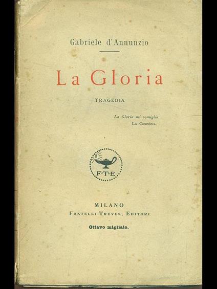 La gloria - Gabriele D'Annunzio - copertina
