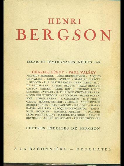 Opere Bergsson - Henri Bergson - copertina