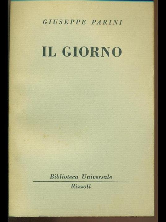 Il giorno - Giuseppe Parini - copertina