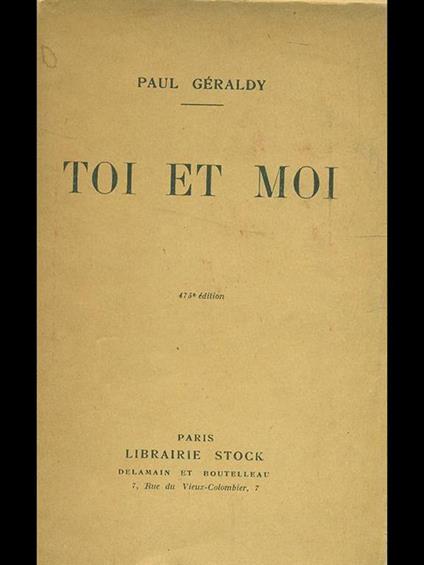 Toi et moi - Paul Géraldy - copertina