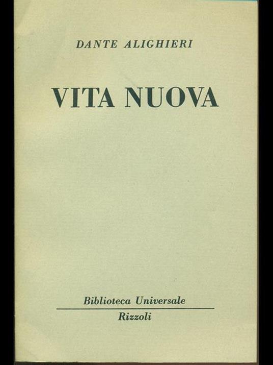 Vita nuova - Dante Alighieri - copertina