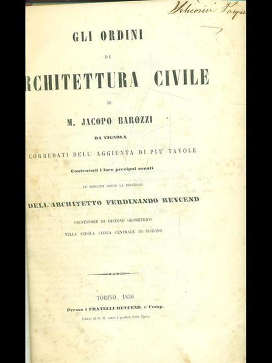 Gli ordini di architettura civile - Jacopo Barozzi - copertina