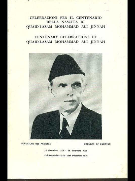 Celebrazioni per il centenario della nascita di Quaid-I-Azam Mohammad ali Jiinah - copertina