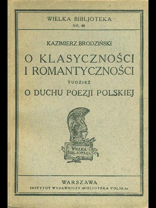 O klasycznosci i romantycznosci - copertina