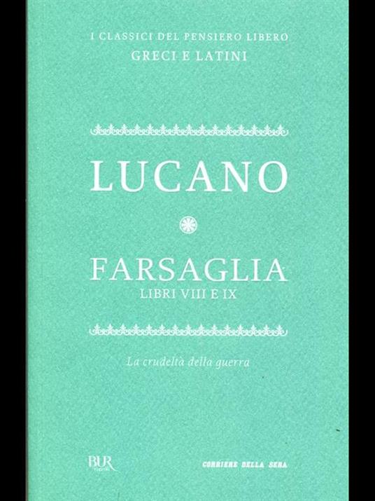 Farsaglia libri VIII e IX - Angelo L. Lucano - copertina