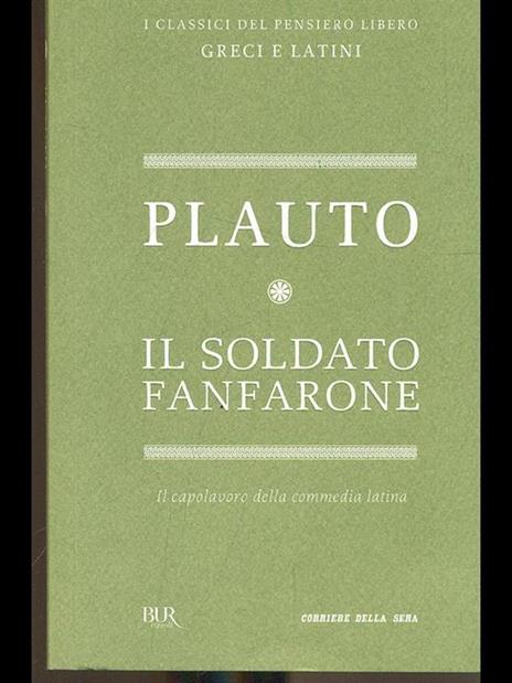 Il soldato fanfarone - T. Maccio Plauto - copertina