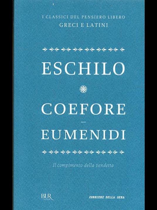 Coefore eumenidi - Eschilo - copertina