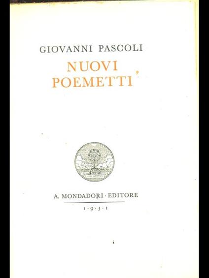 Nuovi Poemetti - Giovanni Pascoli - copertina