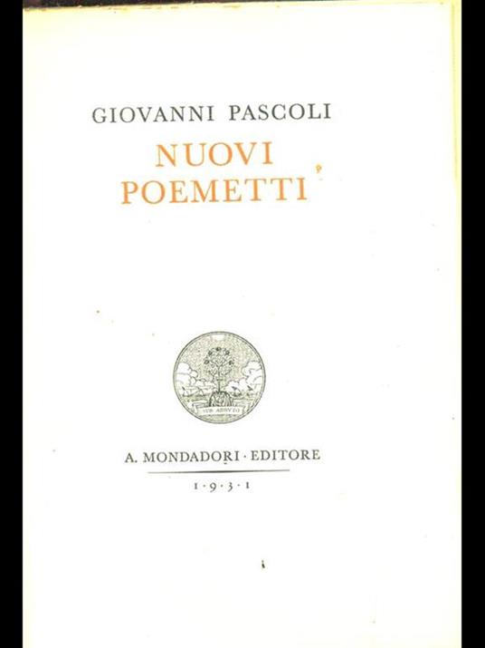 Nuovi Poemetti - Giovanni Pascoli - copertina