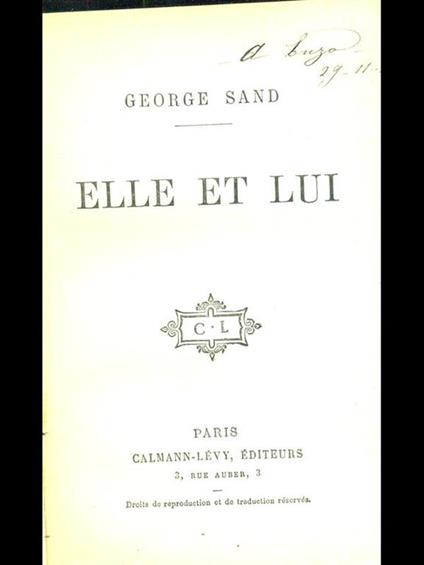 Elle et lui - George Sand - copertina