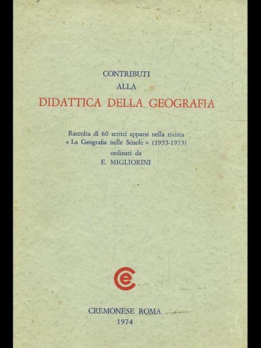 Contributi alla didattica della geografia - copertina