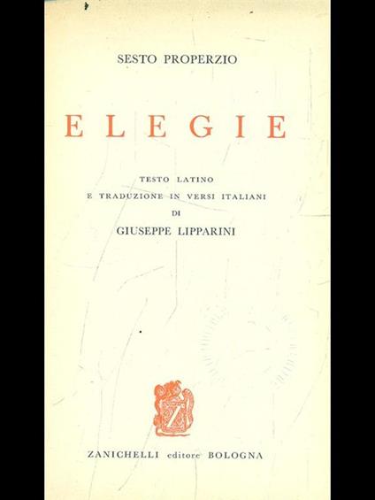 Elegie - Sesto Properzio - copertina