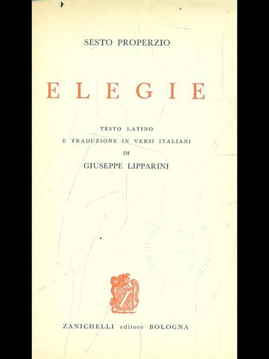 Elegie - Sesto Properzio - copertina