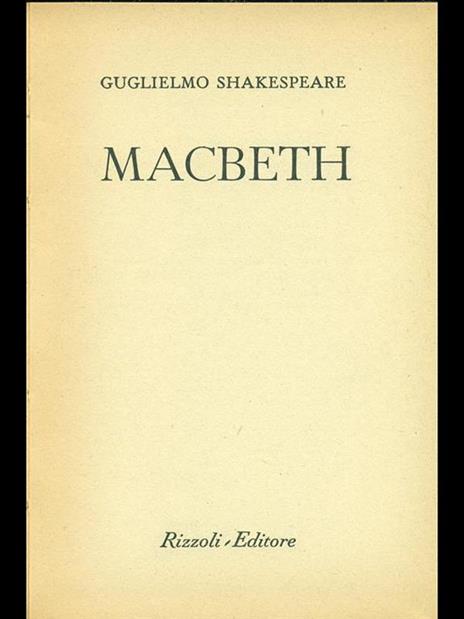 MacBeth - William Shakespeare - copertina