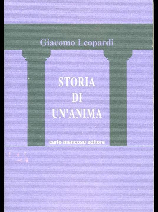 Storia di un'anima - Giacomo Leopardi - copertina