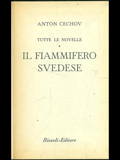 Tutte le novelle: Il fiammifero svedese - Anton Cechov - copertina