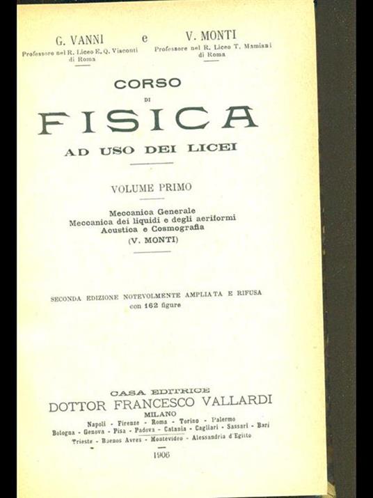 Corso di fisica ad uso dei licei vol 1 - copertina