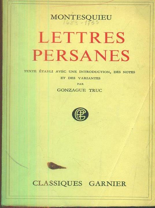 Lettres persanes - Charles L. de Montesquieu - 2