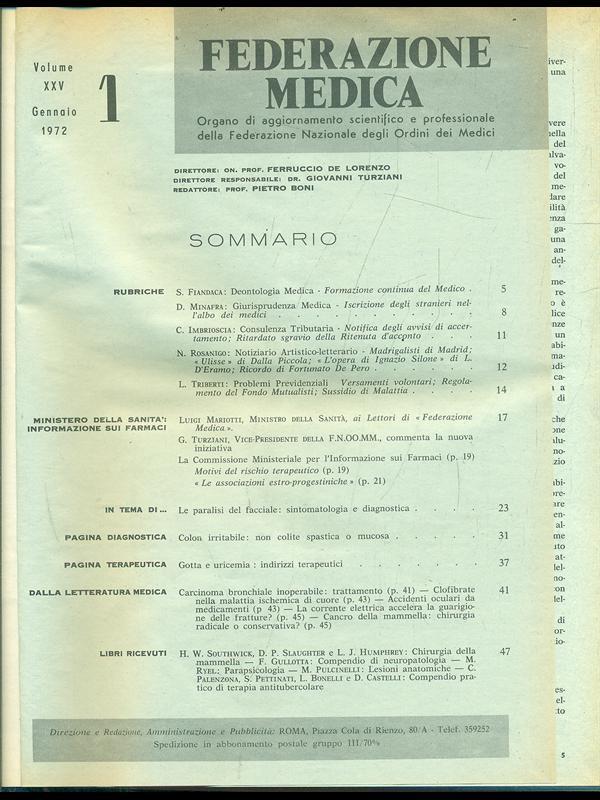 Federazione medica 1972