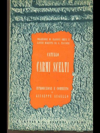 Carmi scelti - G. Valerio Catullo - copertina