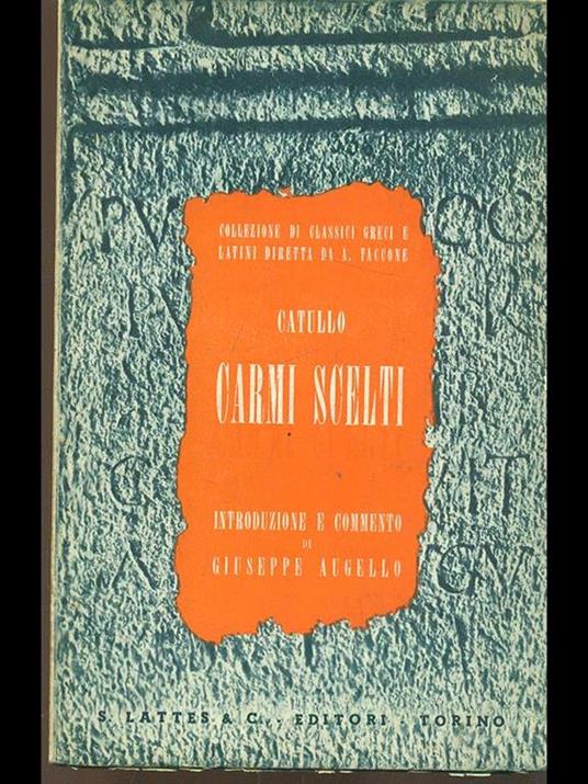 Carmi scelti - G. Valerio Catullo - copertina