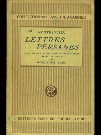 Lettres persanes - Charles L. de Montesquieu - copertina