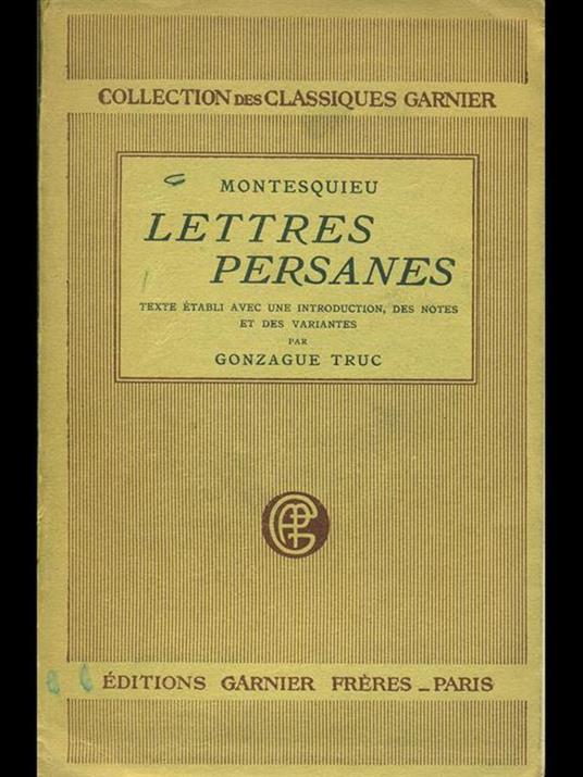 Lettres persanes - Charles L. de Montesquieu - copertina