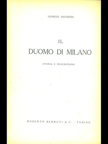 Il Duomo di Milano - Giorgio Nicodemi - copertina