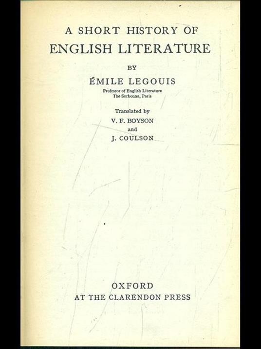 A short history of English literature - copertina
