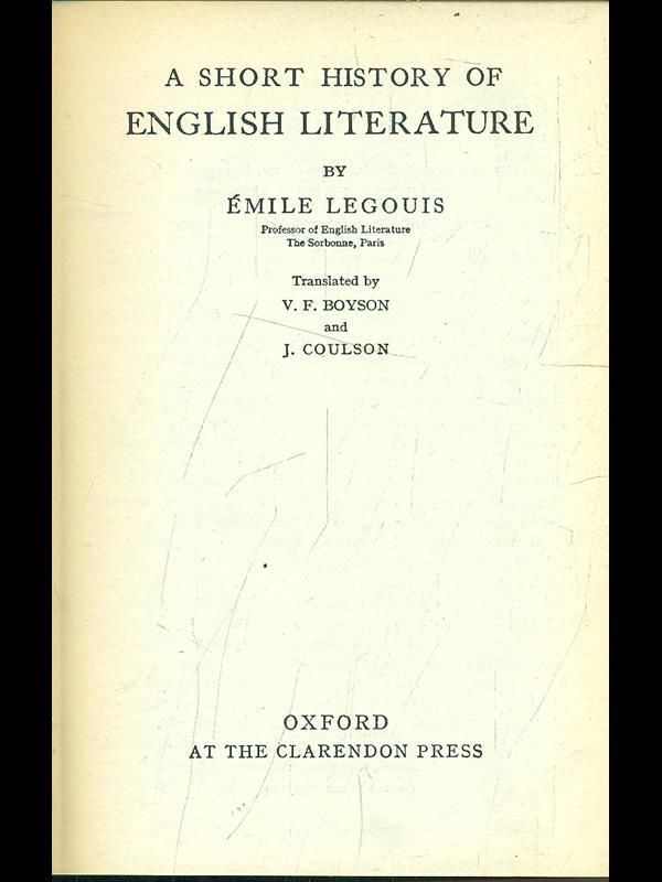 A short history of English literature