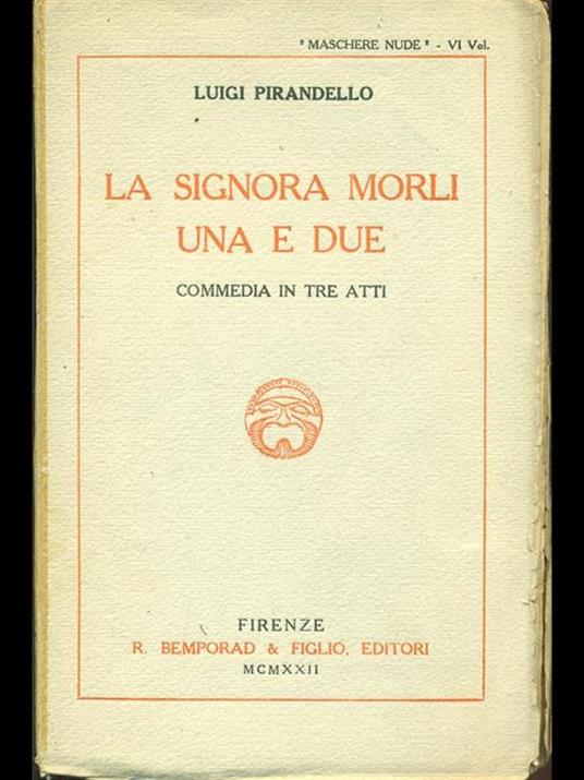 La Signora Morli una e due - Luigi Pirandello - copertina