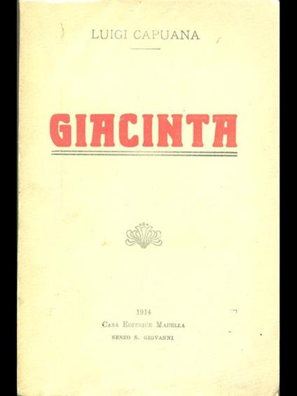 Giacinta - Luigi Capuana - copertina