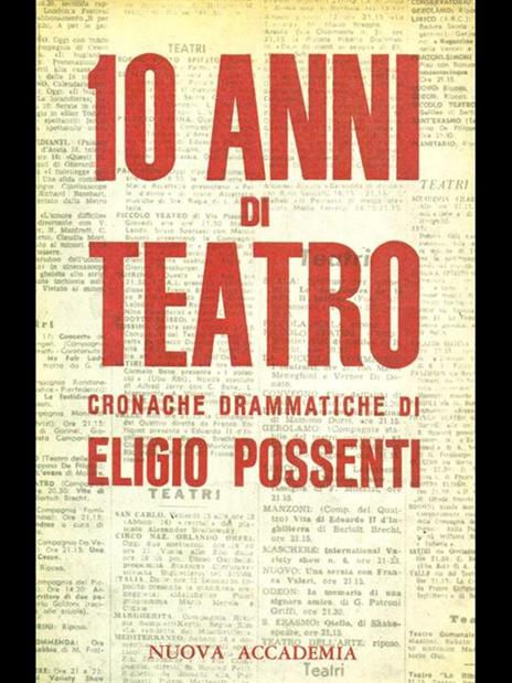 10 Anni di teatro - Eligio Possenti - copertina
