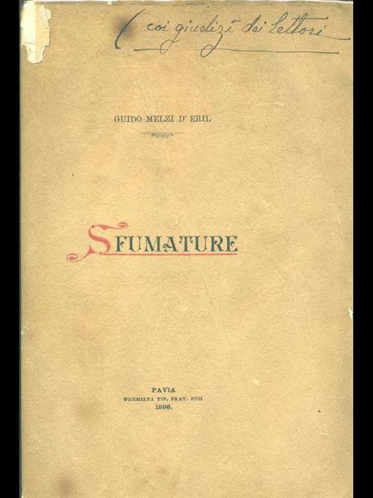 Sfumature - Guido Melzi d'Eril - copertina