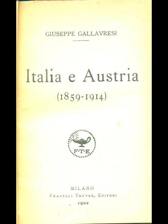 Italia e Austria 1859-1914 - copertina