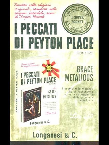 I peccati di Peyton Place - Grace Metalious - copertina