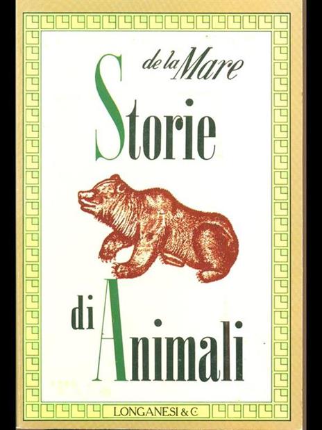 Storie di Animali - Walter De La Mare - copertina