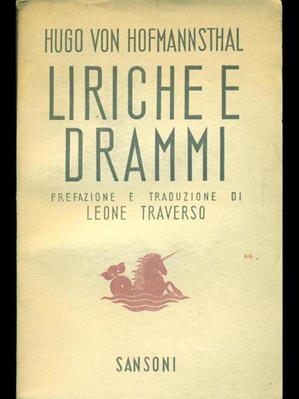 Liriche e drammi - Hugo von Hofmannsthal - copertina