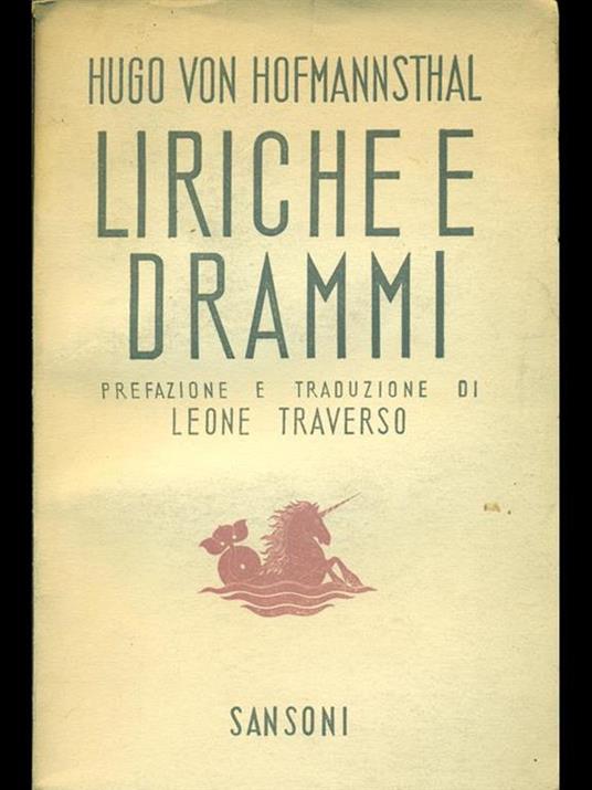 Liriche e drammi - Hugo von Hofmannsthal - copertina