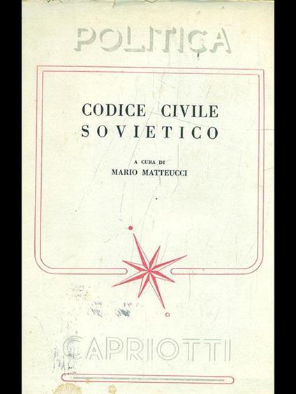 Codice civile sovietico - Mario Matteucci - copertina