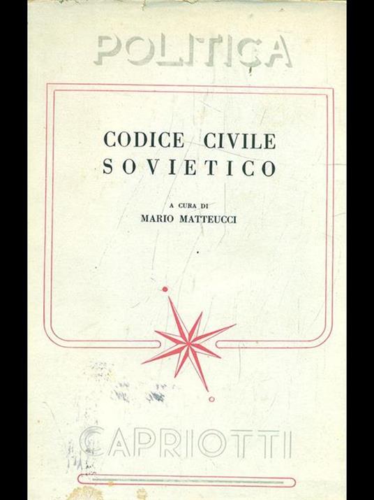 Codice civile sovietico - Mario Matteucci - copertina