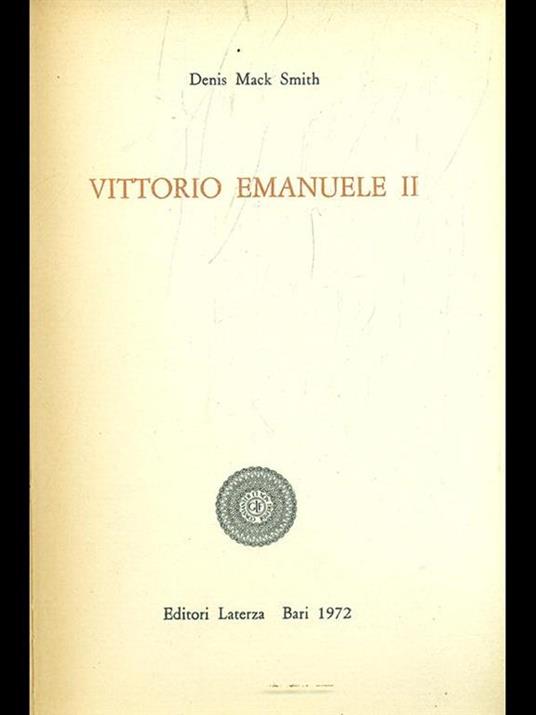 Vittorio Emanuale II - Denis Mack Smith - copertina