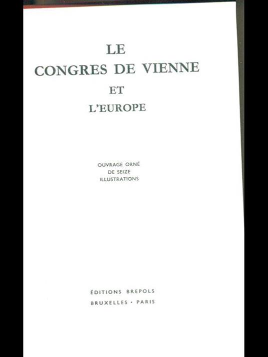 Le Congres de Vienne et l'Europe - copertina