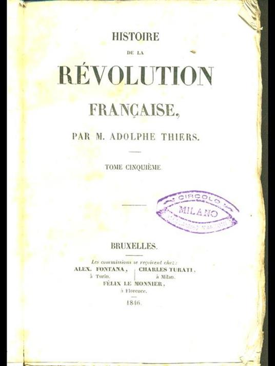 Histoire de la Revolution française - Adolphe Thiers - copertina