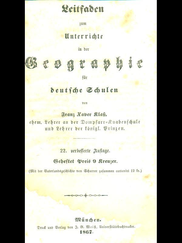 Leitfaden zum Unterrichte in der Geographiefür deutsche Schulen