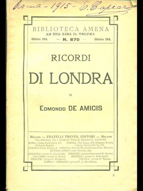 Ricordi di Londra - Edmondo De Amicis - 10